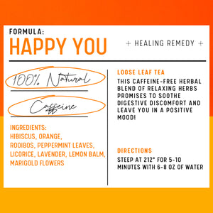 Happy You tea by Happy. Whole. You. Ingredients list.